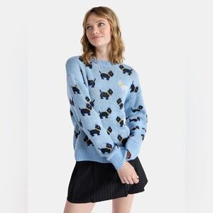 No Boundaries Stranger Things Erica Scottie Dogs Sweater Juniors Size XS NWT